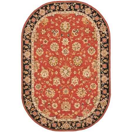 Safavieh Chelsea 4.5 ft. x 6.5 ft. Hand Hooked Oval Rug - Rose-Black HK505C-5OV